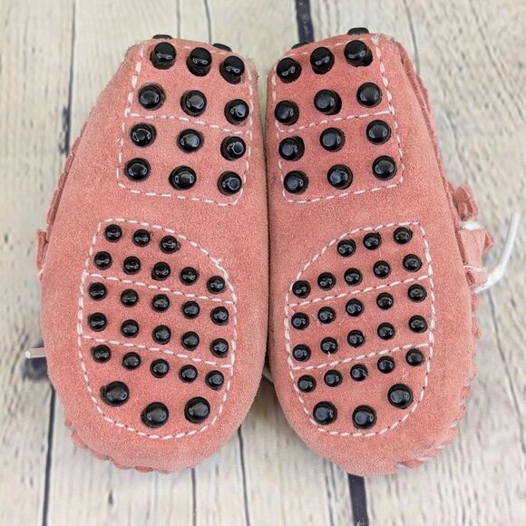 Minnetonka Infant Suede Moccasin Booties with Fringe – Soft Sole, Anti-Slip Grip - Picture 6 of 9